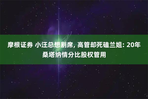 摩根证券 小汪总想割席, 高管却死磕兰姐: 20年桑塔纳情分比股权管用